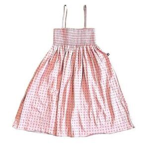 Oeuf Smocked Polka Dot Red Rose Pink Dress Size 6Y